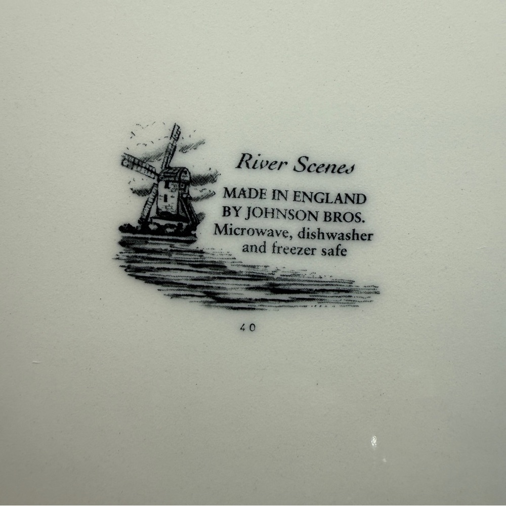 Johnson Brothers “River Scenes” 10.75” Accent Dinner Plate England  Windmill - Picture 5 of 6